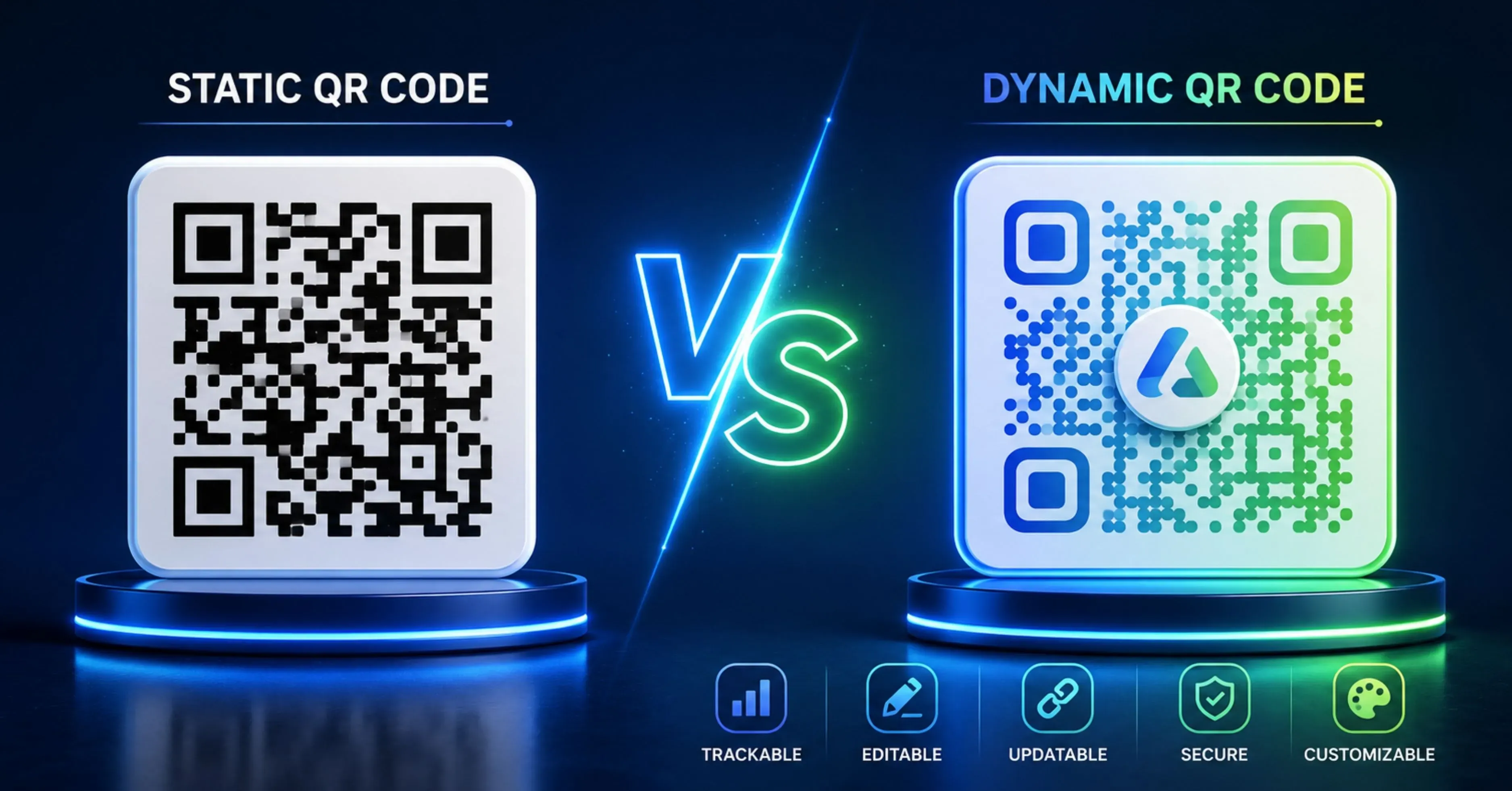 Comparison of dynamic and static QR codes