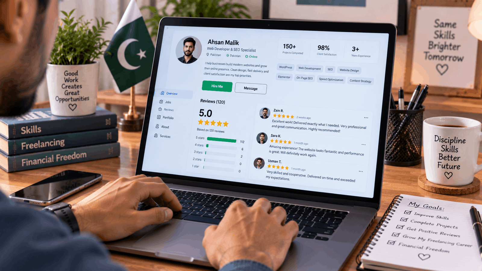 Fiverr rating system: reviews and testimonials helping Pakistani freelancers get more clients