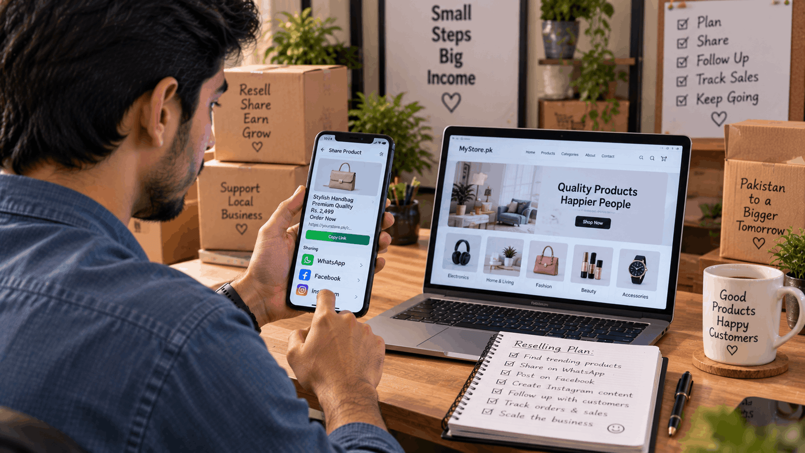 Markaz reselling app in Pakistan: product sharing and online selling through social media