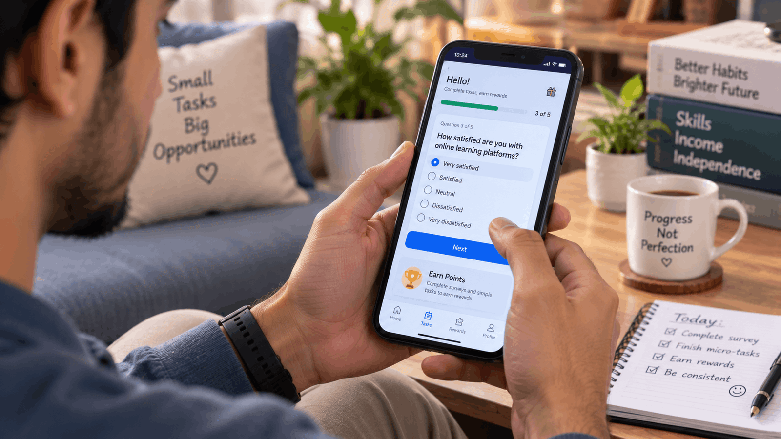 Mobile apps and surveys for online earning in Pakistan: small tasks on smartphone